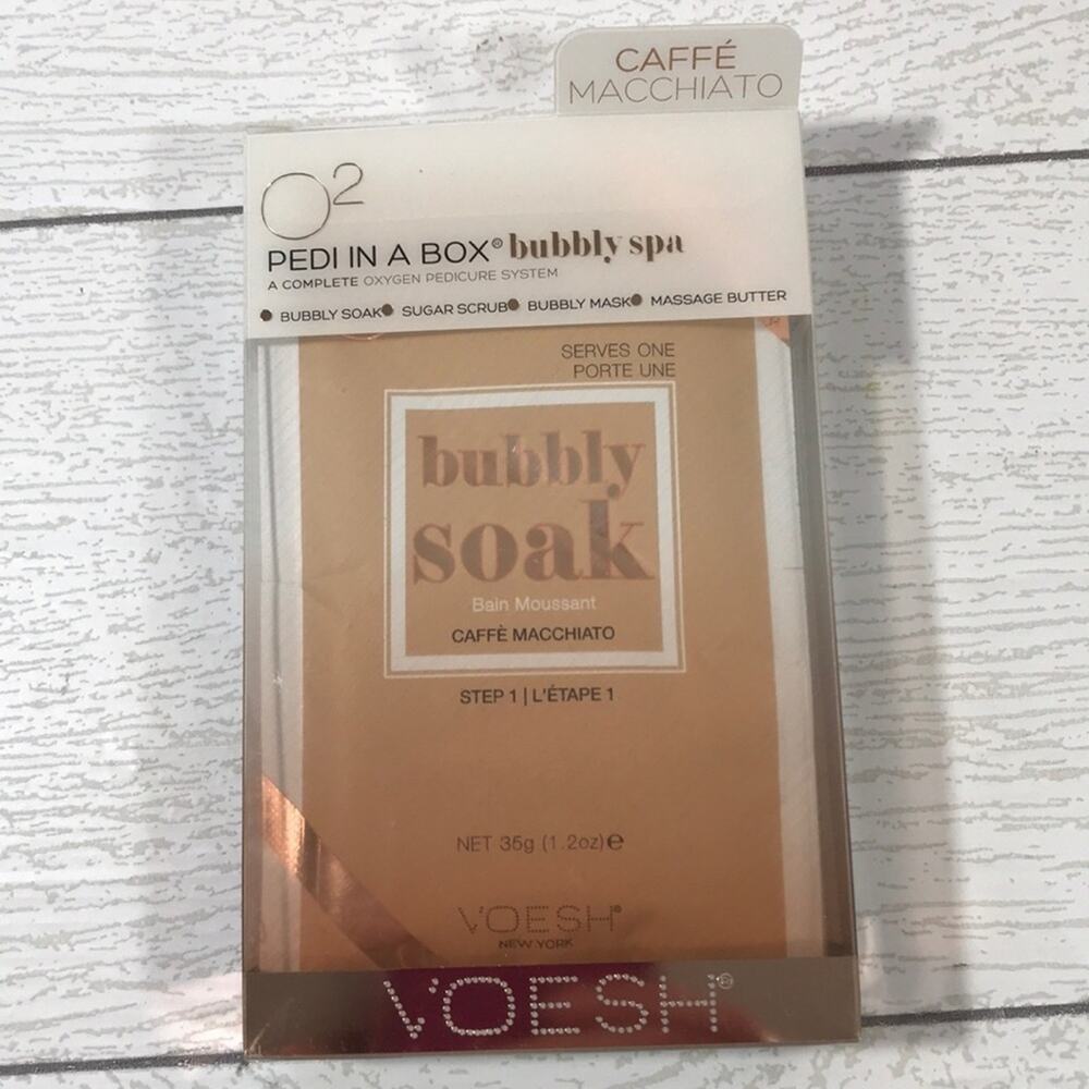 Voesh O2 Pedi In A Box Caffe Macchiato Spa 4 Step Kit New